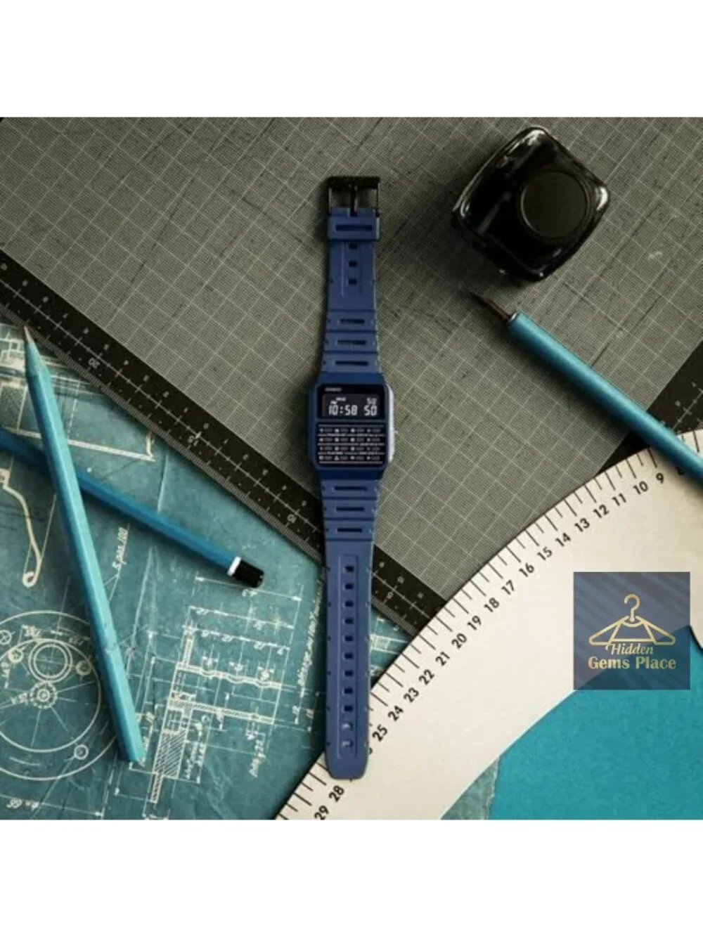 Casio CA-53WF-2B Digital Quartz Calculator Watch Resin Blue Mens